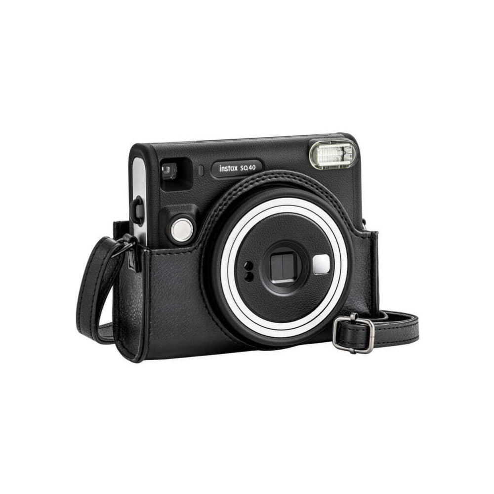 Fujifilm Instax SQ40 Poly-Synthetic Leather Camera Case with Debossed Logo (Black)