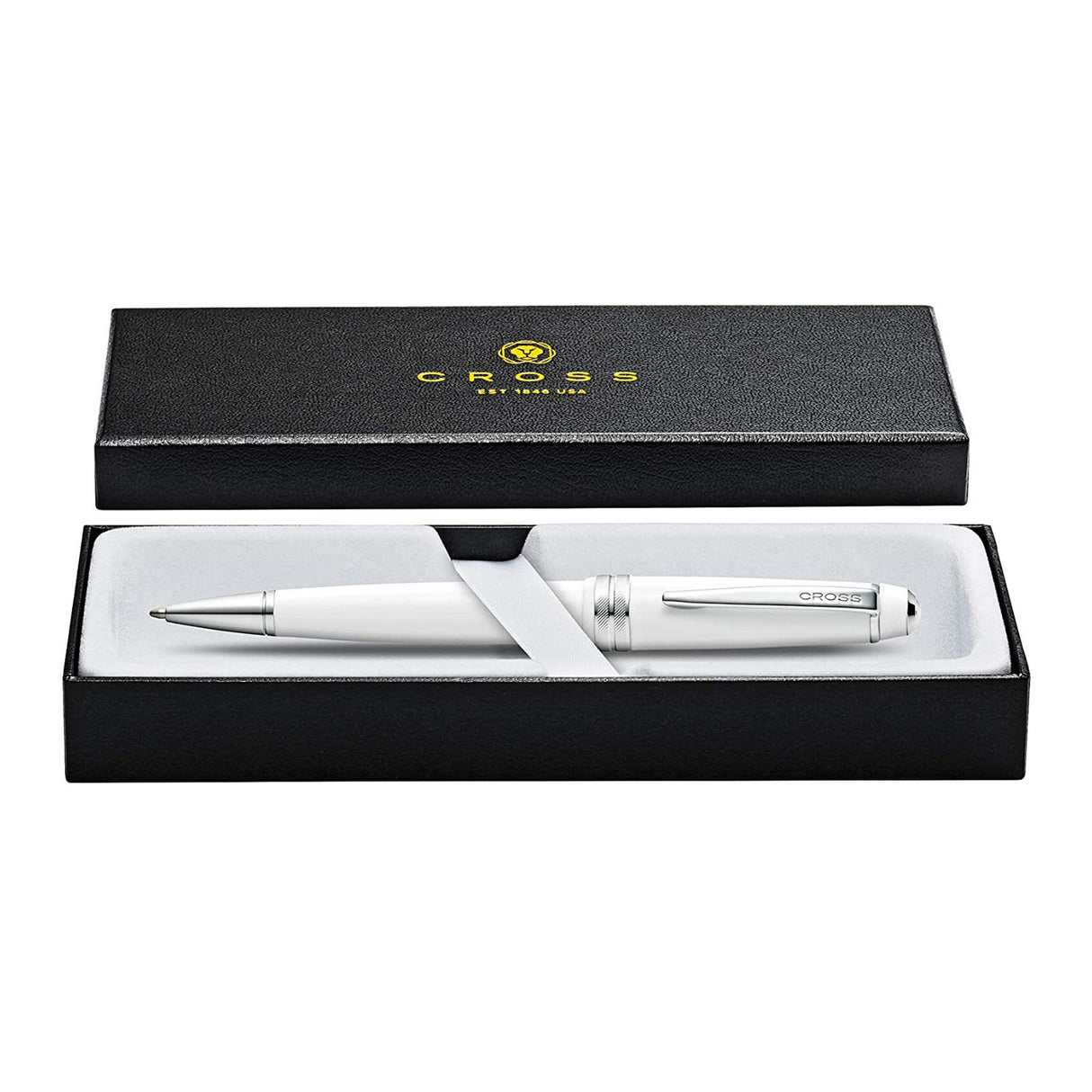 Cross Bailey Light Polished Resin Refillable Medium Ballpoint Pen with Gift Box (Glossy White)