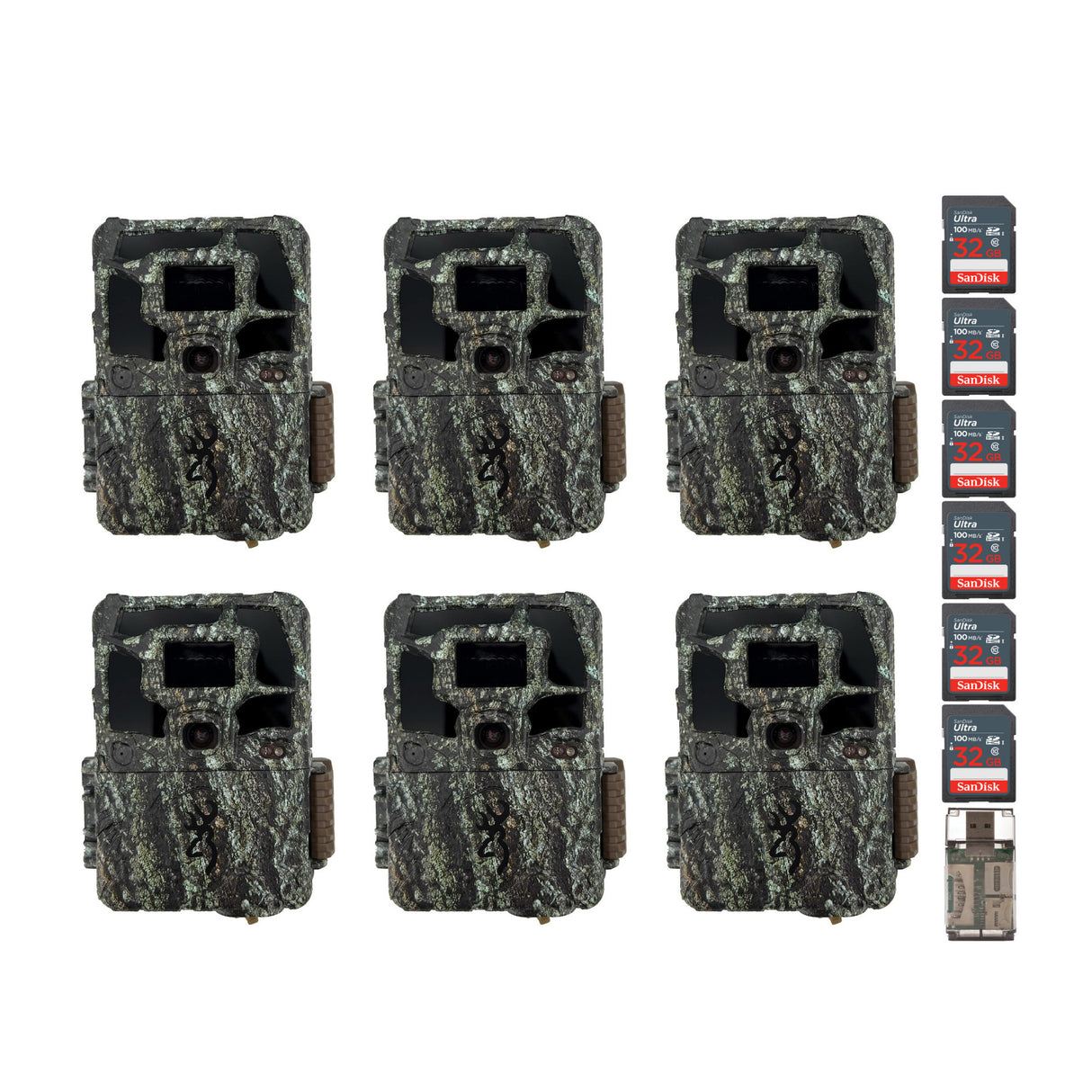 Browning Dark Ops Pro X 1080 Trail Camera with 32GB SD Card Bundle (6-Pack)