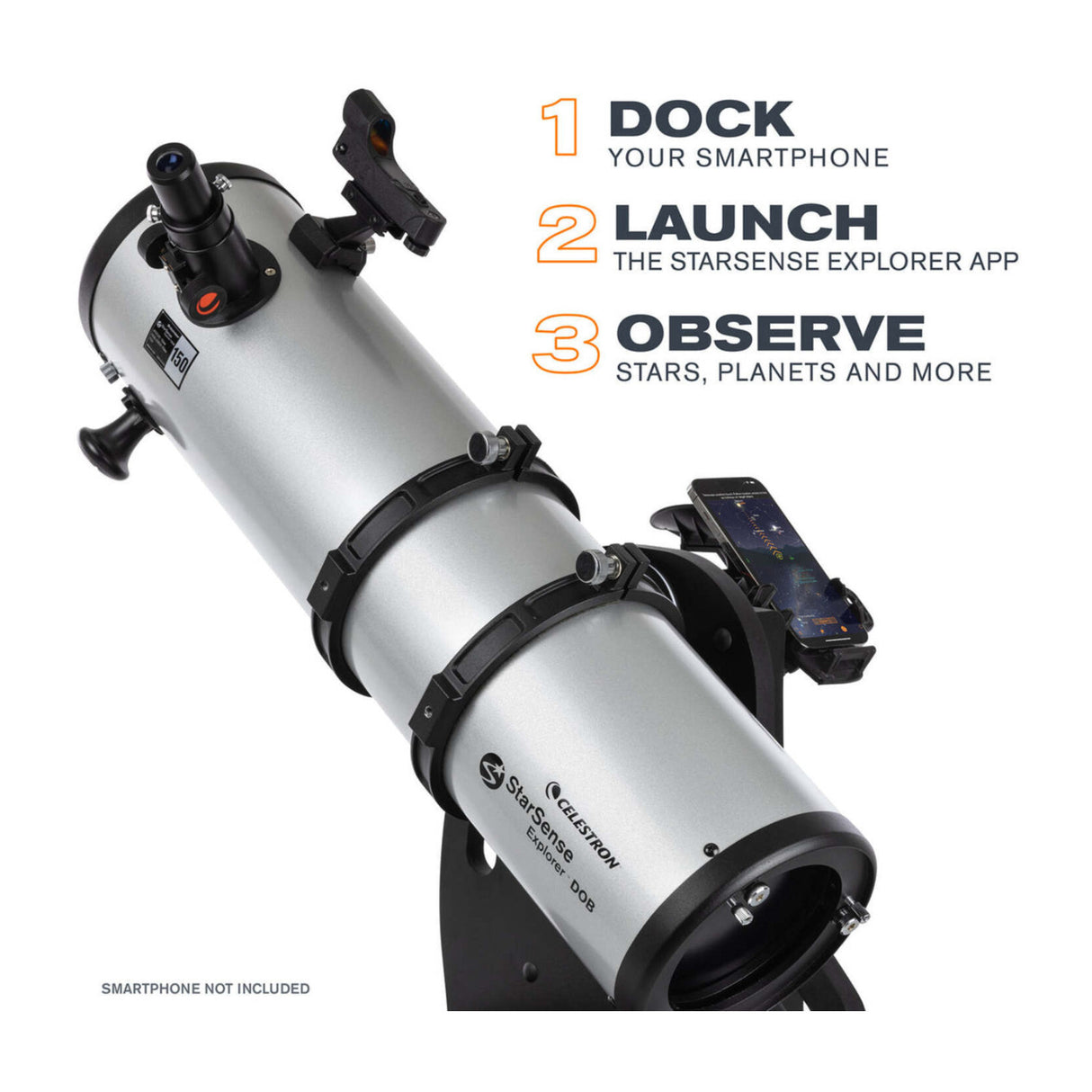 Celestron StarSense Explorer 150mm Tabletop Dobsonian Telescope with Metal Adjustable Tripod