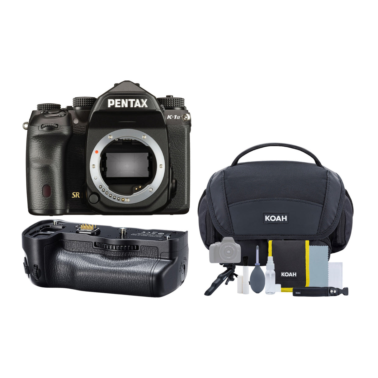Pentax K-1 Mark II DSLR Camera w/D-BG6 Battery Grip, Camera Gadget Bag with Accessory & Cleaning Kit