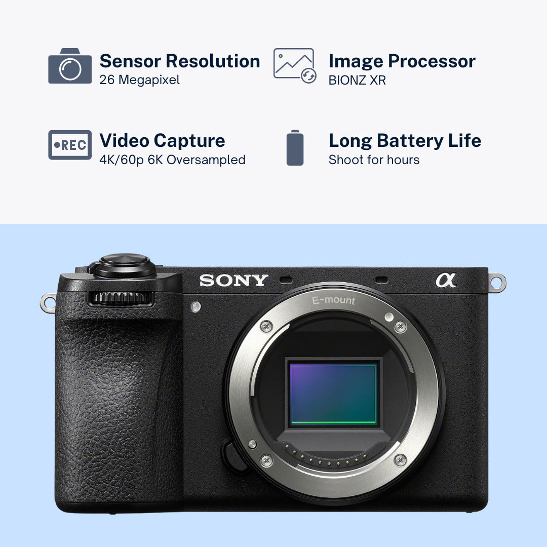 Sony Alpha 6700 APS-C Interchangeable Lens Hybrid Camera Body with Mug, SD Card and Essentials Kit