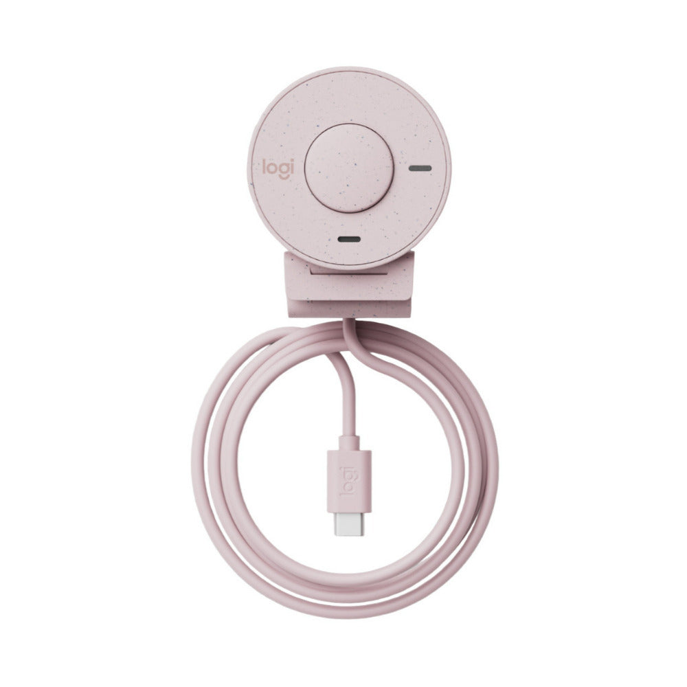 Logitech Brio 300 Rose - High-Definition Webcam with Desktop Anti-Slip Matt
