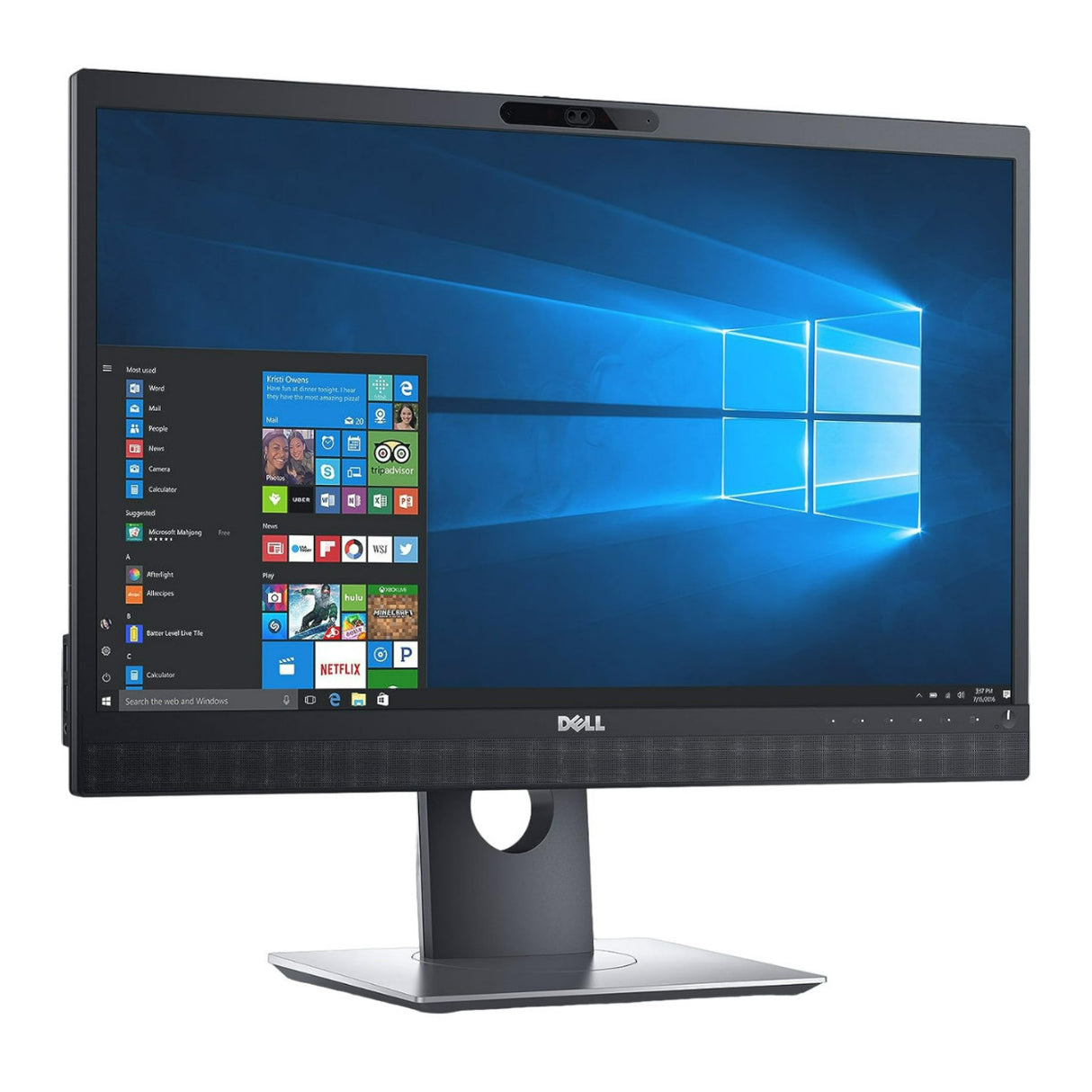 Dell P2418HZM 23.8-Inch FHD IPS Display Height-Adjustable Monitor with Built-In Webcam and Speakers