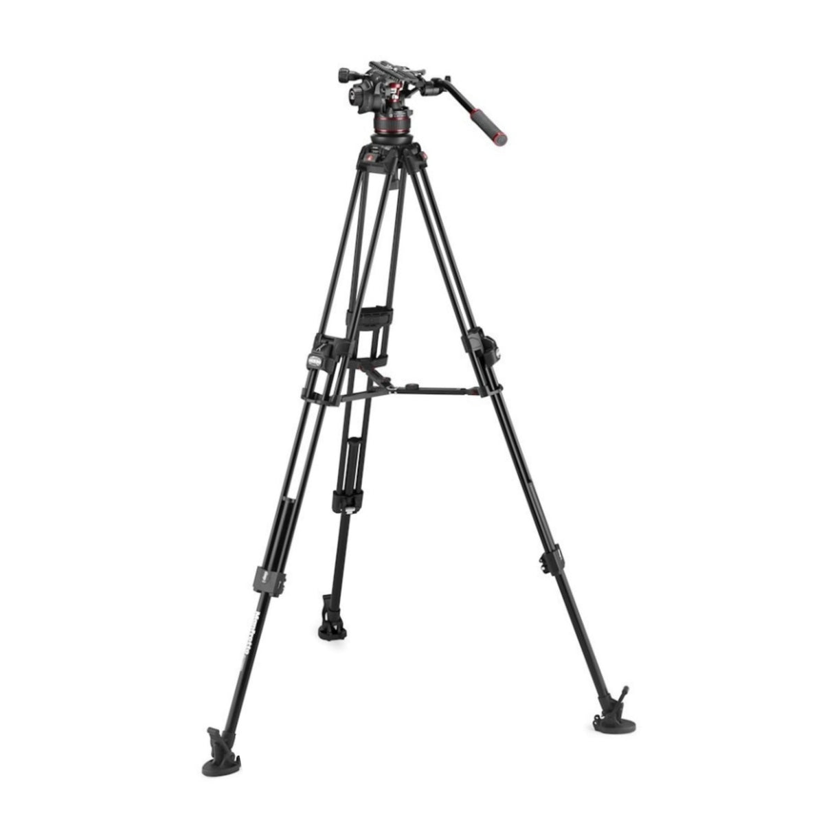 Manfrotto Nitrotech 612 Series Fluid Video Head with Twin Alu Tripod (Black)