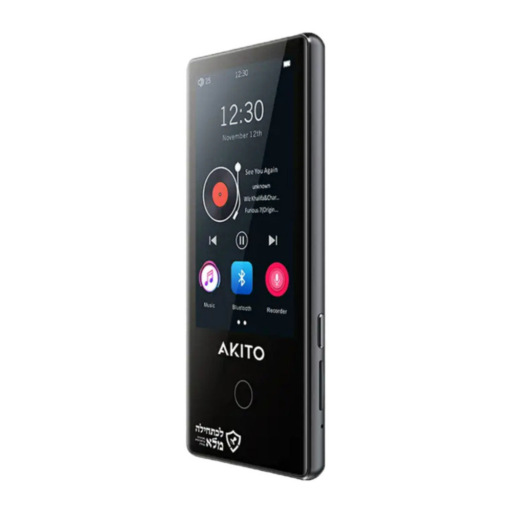 AKITO L4 16GB Kosher MP3 Player with Built-in Speaker, Recorder, Bluetooth, and Touch Screen (Black)