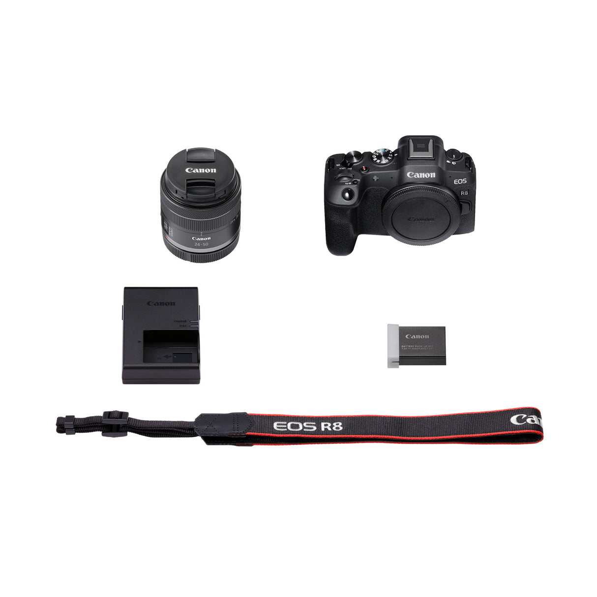 Canon EOS R8 Mirrorless Camera with RF 24-50mm f/4.5-6.3 and RF 50mm f/1.8 Lenses Bundle
