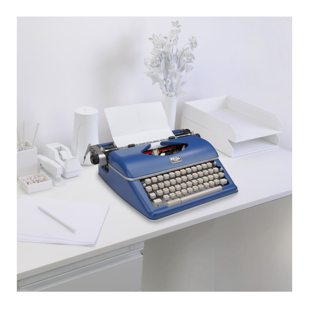 Royal Consumer Retro Manual Typewriter - Vintage Classic Blue Design Bundle