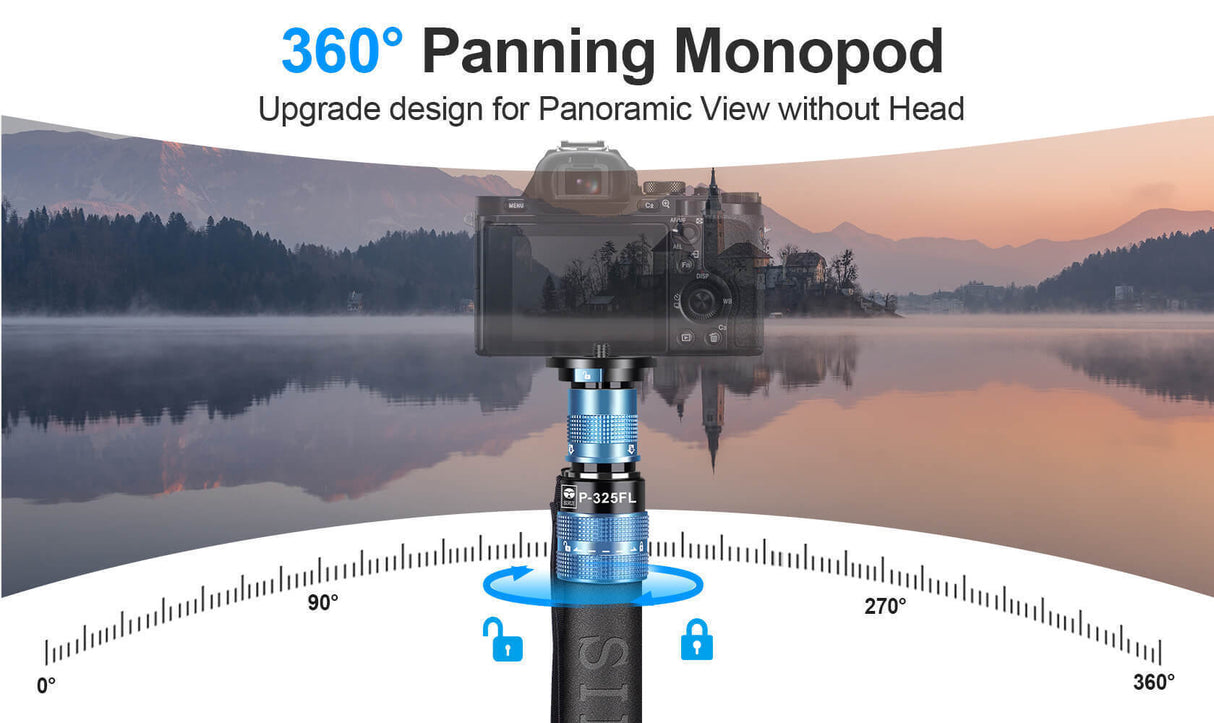 SIRUI 5-Section 67-Inch Carbon Fiber Flexible Monopod with Quick Release Plate and Anti-Slip Handle