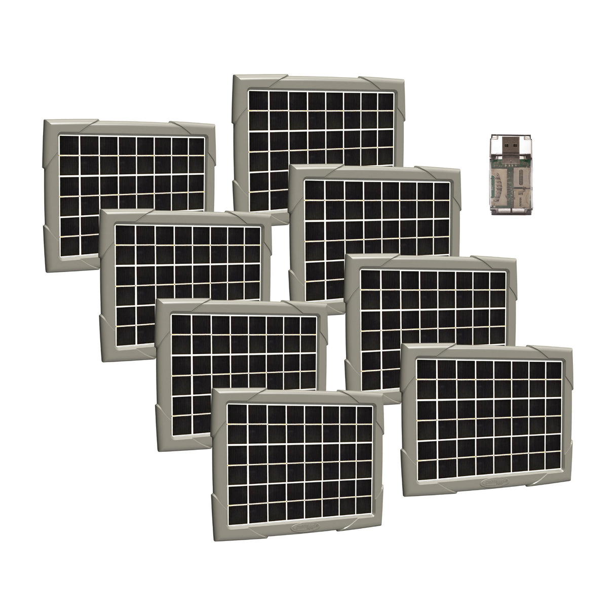 Cuddeback Solar Power Bank - High-Capacity Charger with Card Reader (8-Pack)