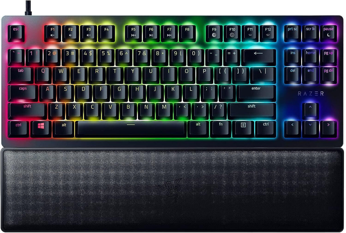 Razer Huntsman V2 Tenkeyless Red Linear Optical Switch US Layout Acoustics Gaming Keyboard (Black)