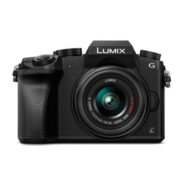 Panasonic LUMIX G7 Mirrorless Camera with 14-42mm f/3.5-5.6 Lens (Black) with 64 SD Memory Card and Accessory Bundle