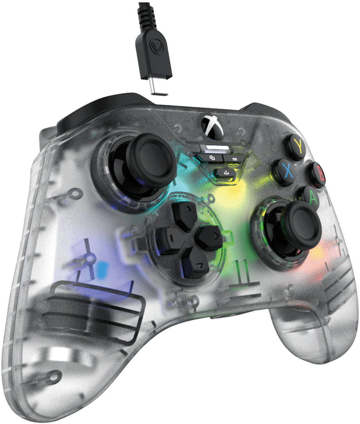 Snakebyte GamePad Officially Licensed RGB X Controller for Xbox Series X and PC (Clear)