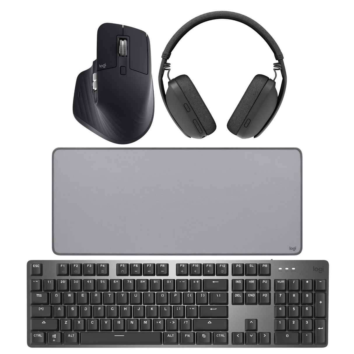 Logitech MX Master 3S Ergonomic Wireless Mouse (Black) - Multi-Device Connectivity Bundle