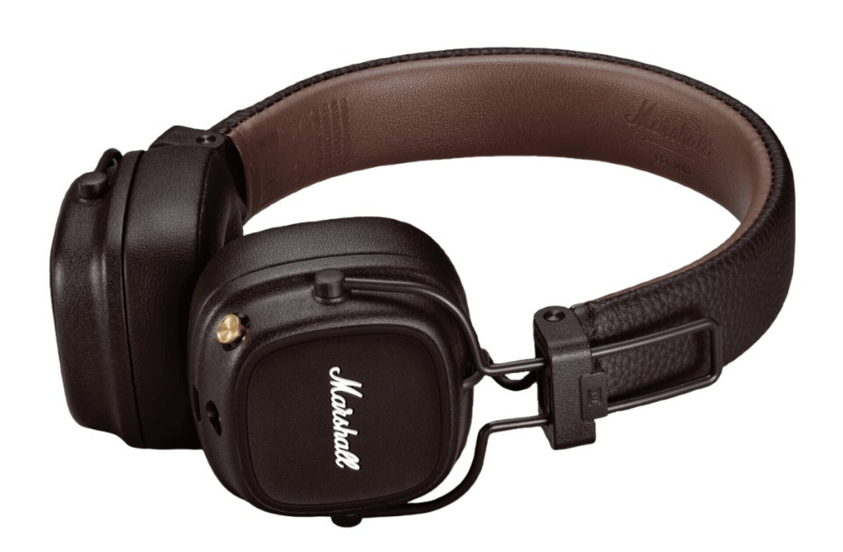 Marshall Major IV On-Ear Bluetooth Headphones with Wireless Charging and Dynamic Drivers (Brown)