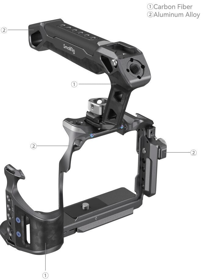 SmallRig Rhinoceros Basic Cage Kit with Cage and Handle for Sony Alpha 7R V, 7 IV, and 7S III