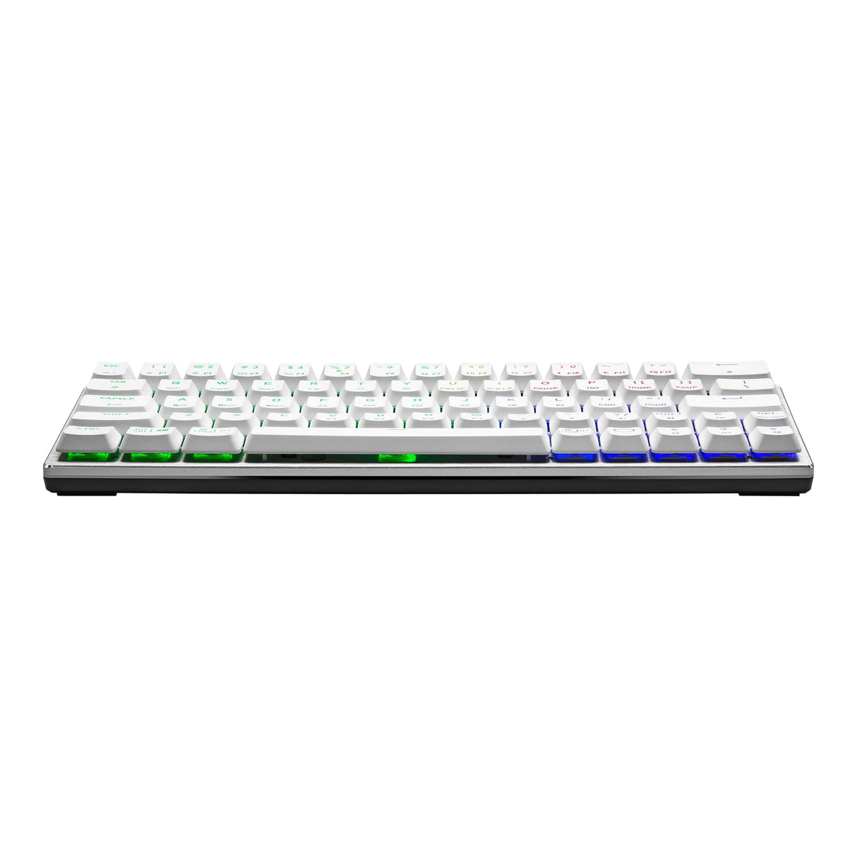 Cooler Master SK620 60% Silver/White Mechanical Low Profile Gaming Keyboard with Tactile Brown Switches, RGB, and USB-C