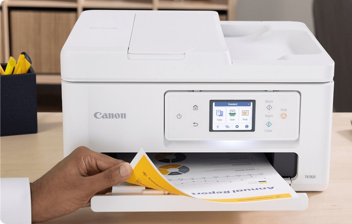 Canon Pixma TR7820 Wireless Home All-In-One Printer with Auto Document Feeder (White)
