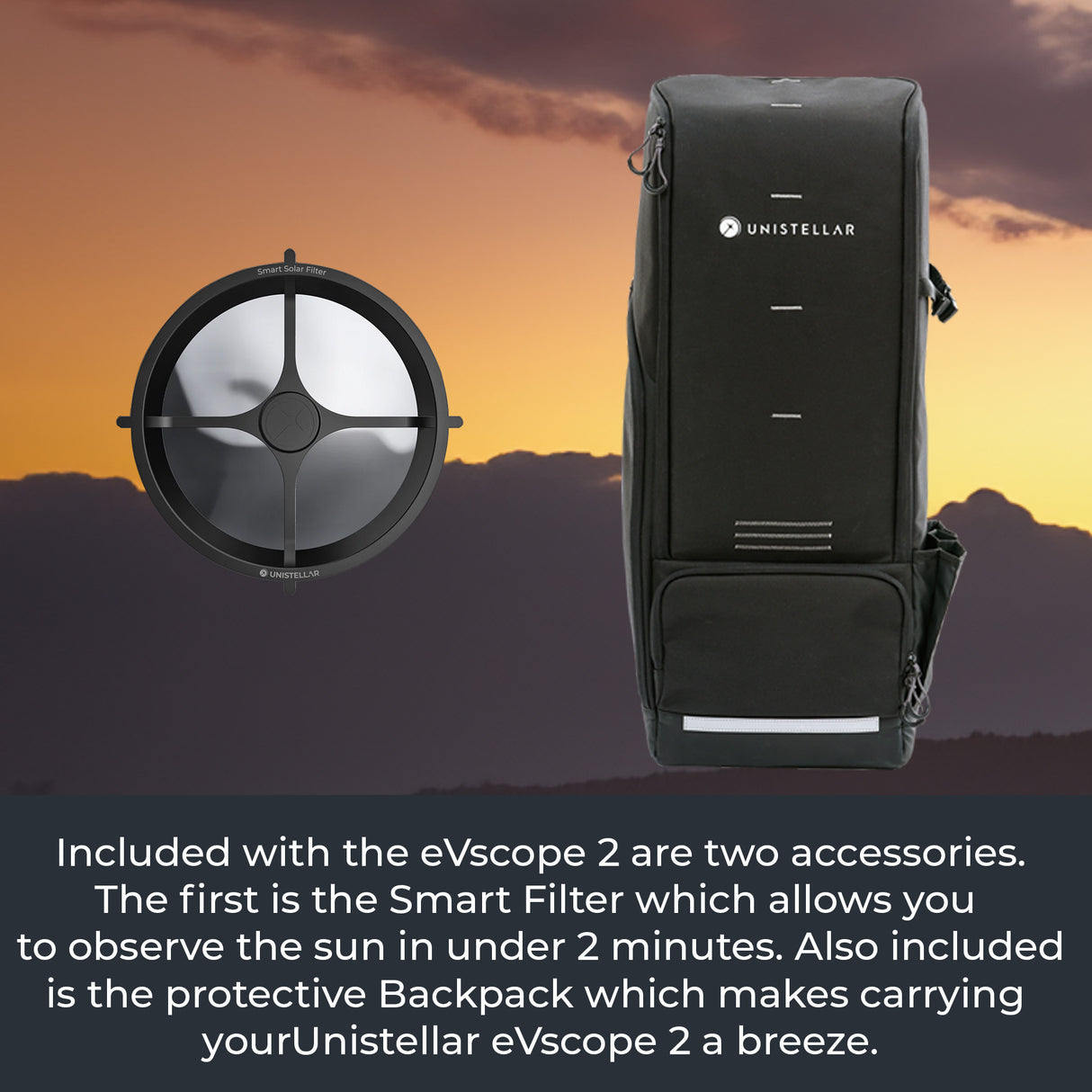Unistellar eVscope 2 Digital Telescope with Unistellar Smart Filter and Unistellar Backpack