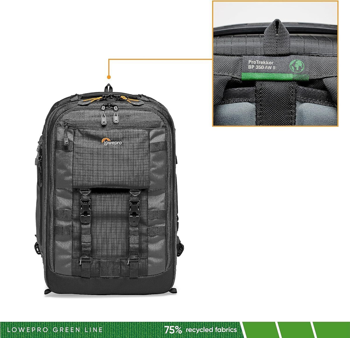 Lowepro Pro Trekker BP 350 AW II Professional Camera Backpack for Safe Outdoor Photography (Gray)