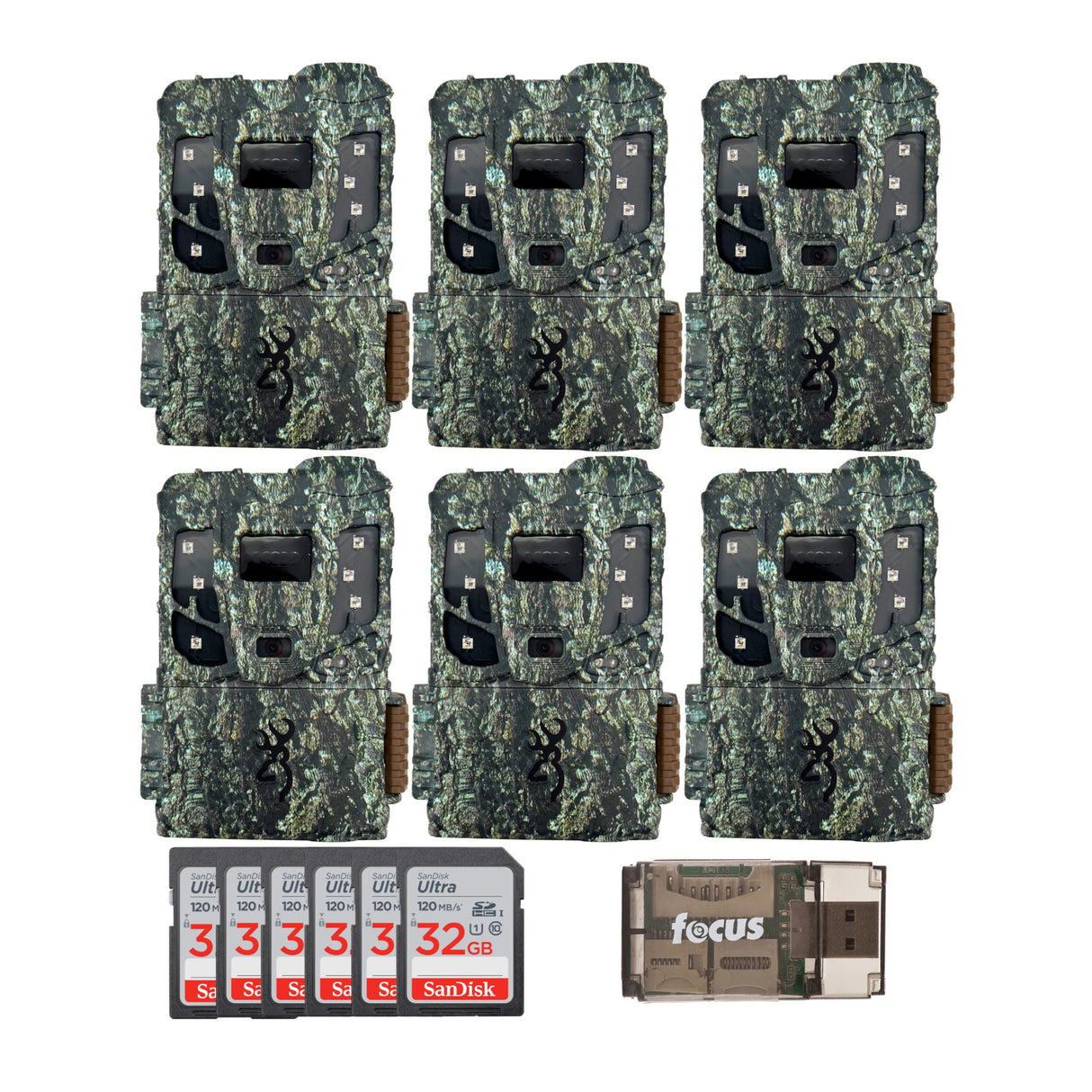 Browning 6PK Pro Scout Max Extreme HD Cellular Trail Camera with 32GB Memory Card and Reader