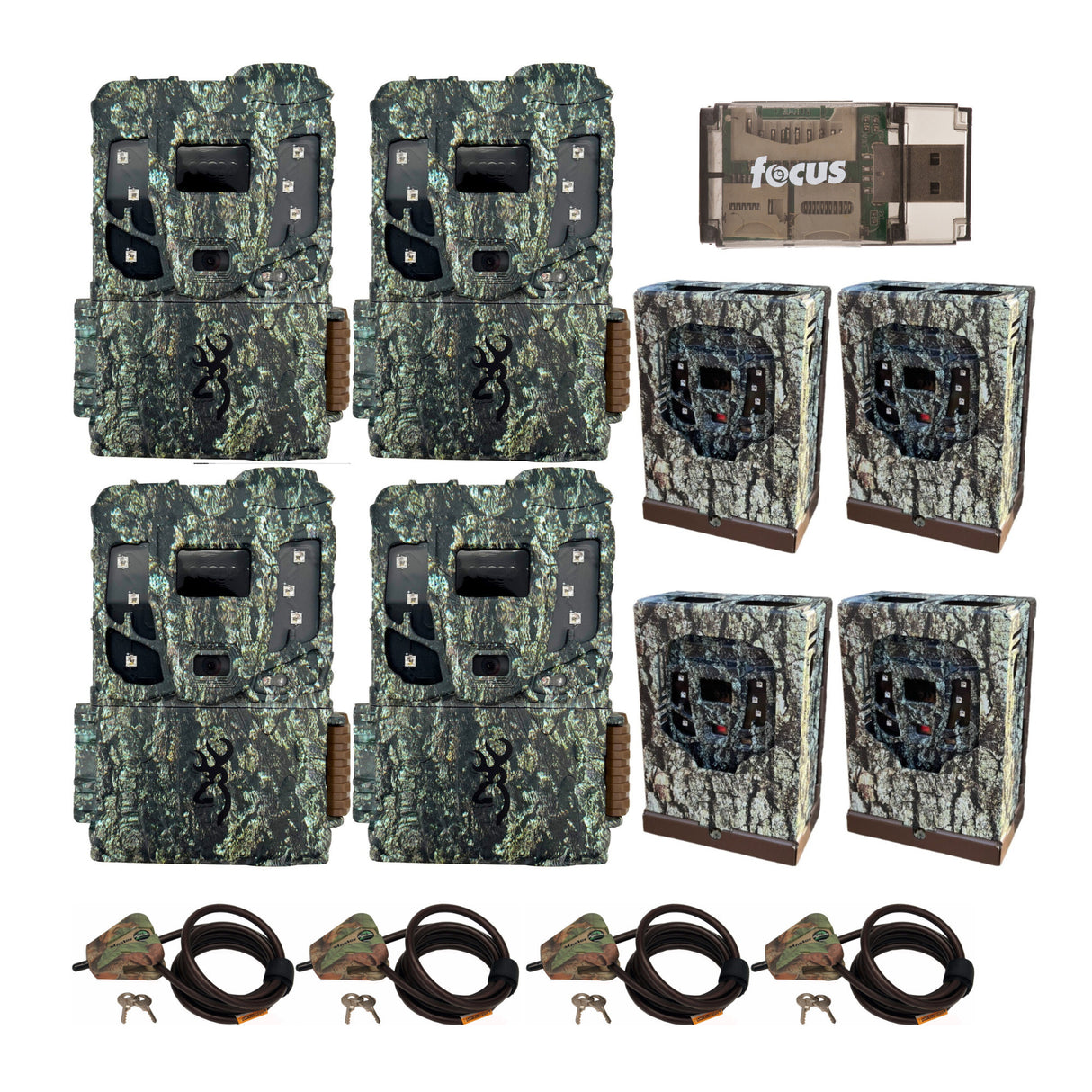 Browning 4PK Pro Scout Max Cellular Trail Camera with Security Box, Locking Cable, SD and Reader