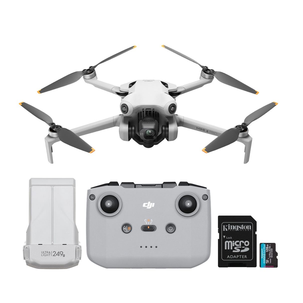 DJI Mini 4 Pro Drone with 128GB Card- Lightweight and Foldable Mini Camera Drone with 4K HDR Video