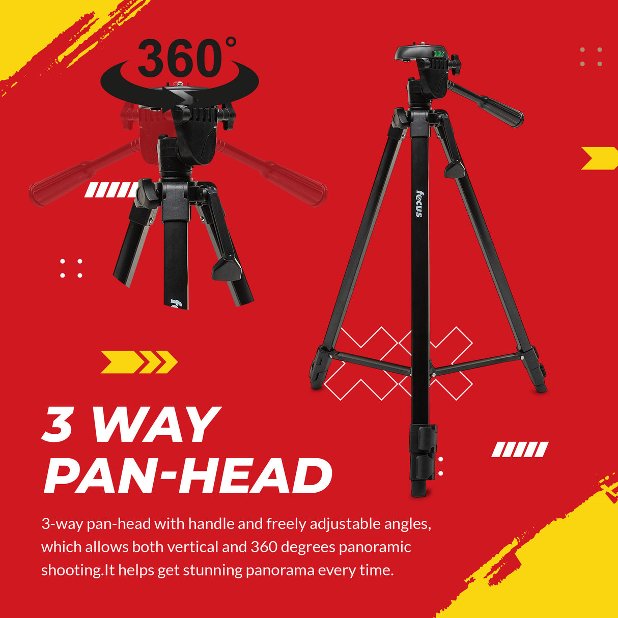 Focus Camera Travel DSLR Camera Tripod Stand with 64GB SD Card, and Card Reader