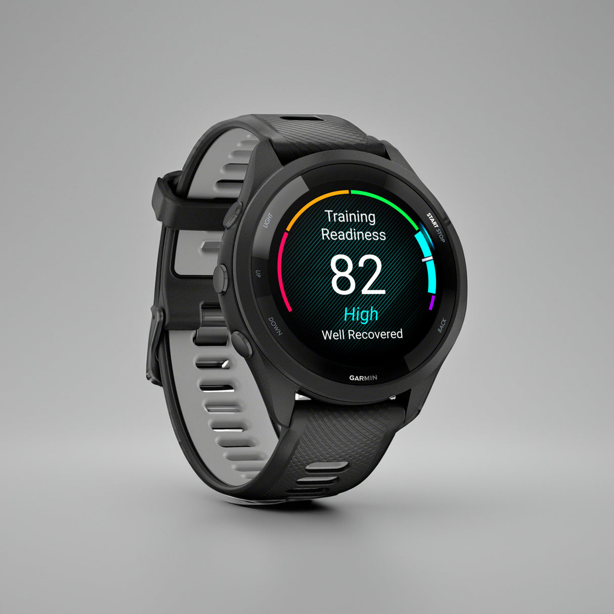 Garmin Forerunner 265 Black Bezel and Case Smartwatch with Silicone Straps (Black/Powder Gray)