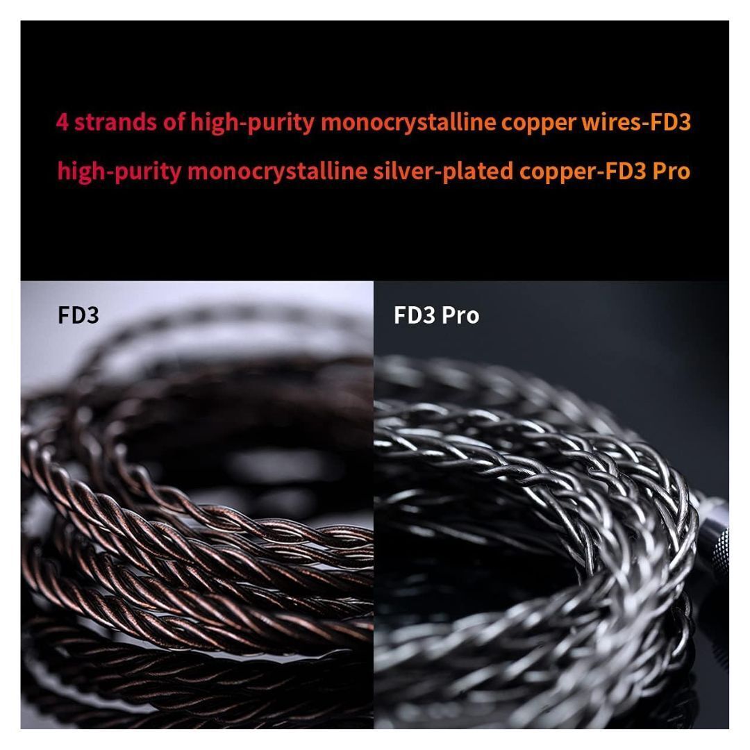 FiiO FIIOFD3PRO Dynamic In-Ear Monitor Earphones - Dlc Driver & Cable Set