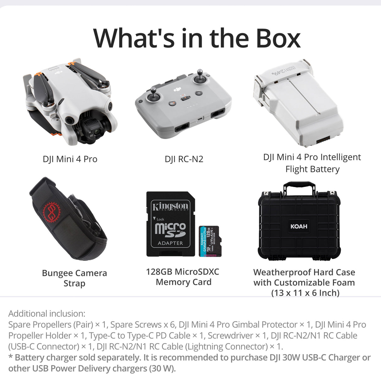 DJI Mini 4 Pro Drone with 128GB Card, Strap and Case- Lightweight and Foldable Mini Camera Drone