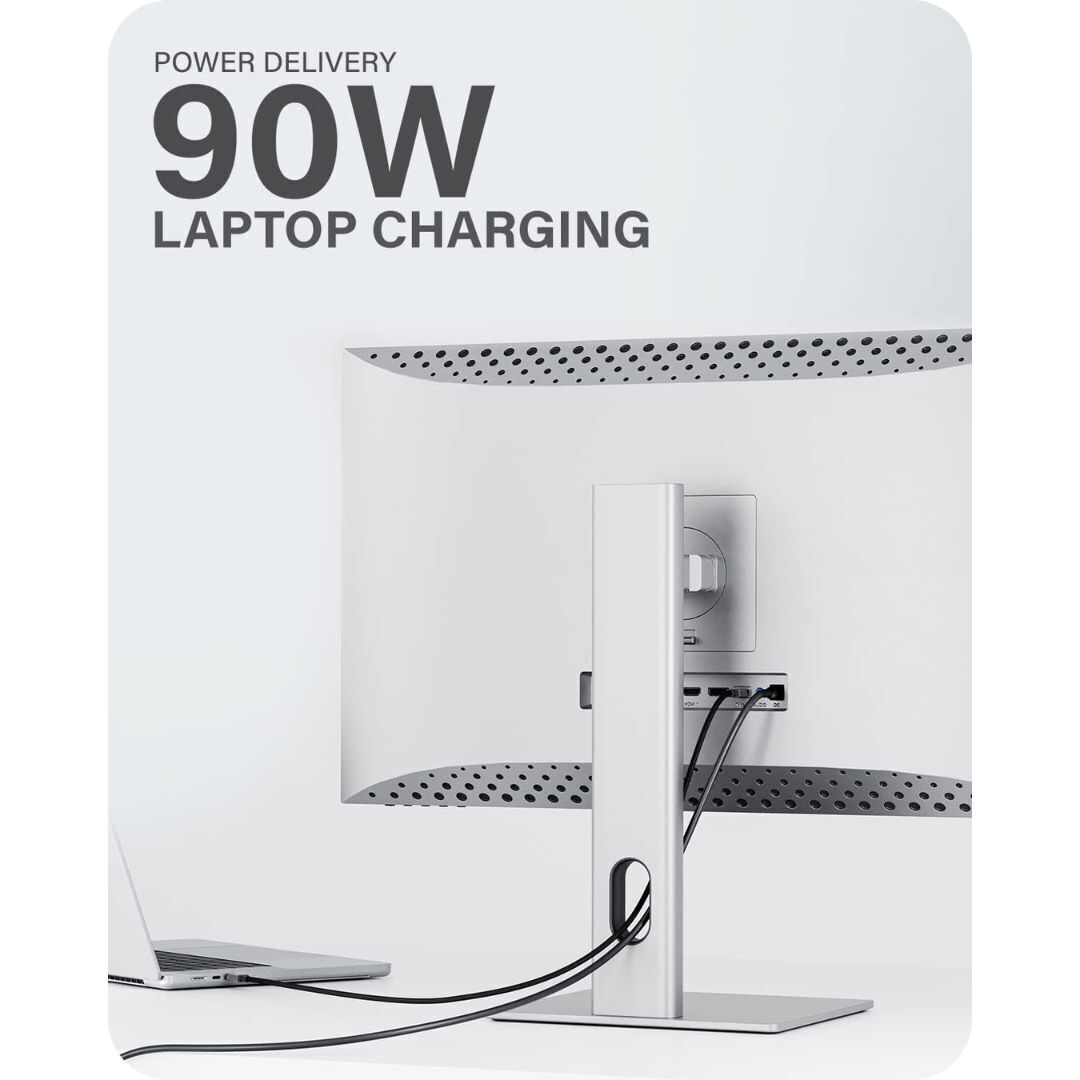 Alogic Clarity 27-Inch UHD 4K Monitor with 8-in-1 Hub, IPS Panel, 600 HDR, and Wall Mountability