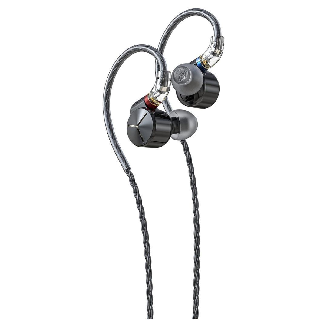 FiiO FA7S Over-the-Ear Earphone with 6 Balanced Armature IEMs and Acoustic Prism System (Black)