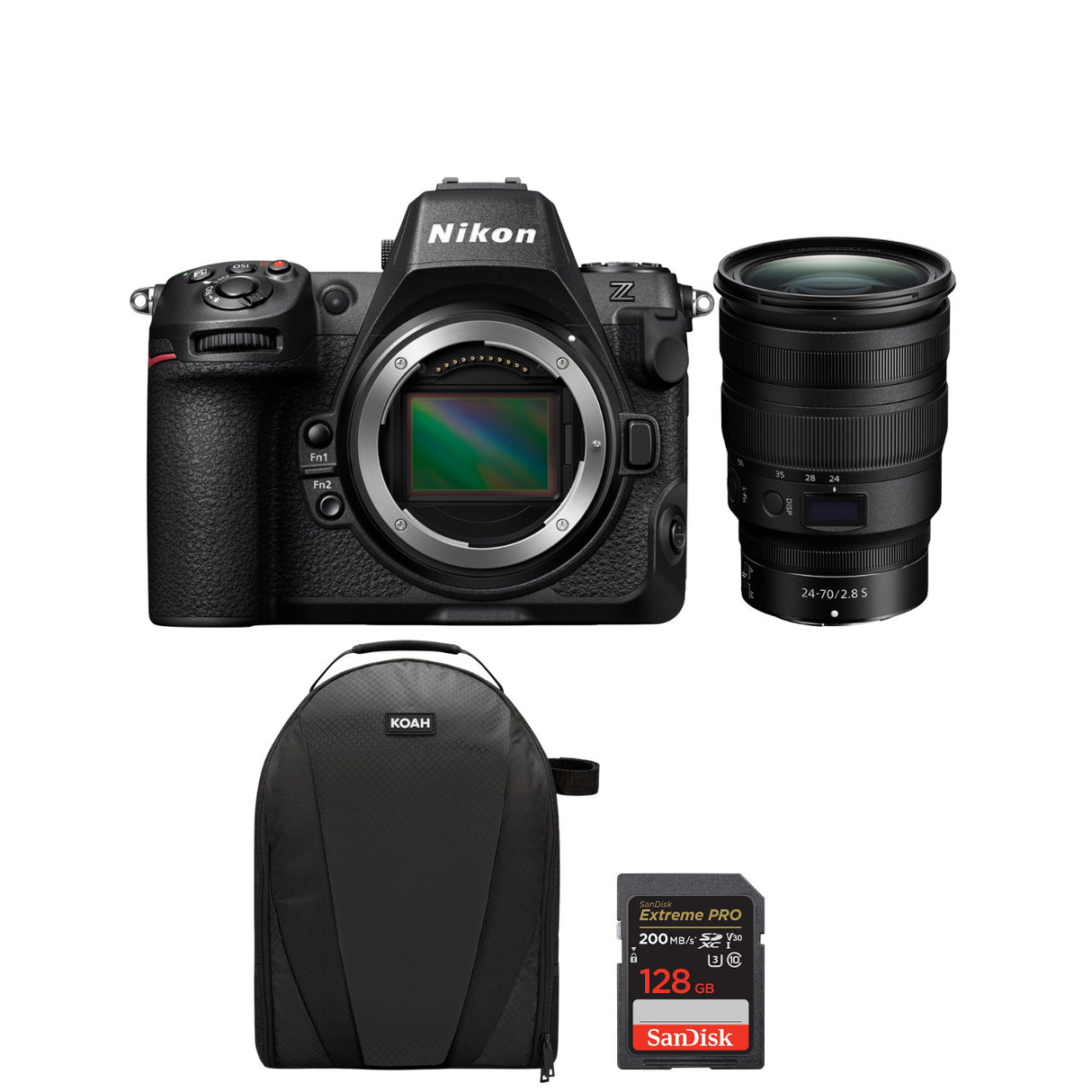 Nikon Z8 Full-Frame Mirrorless Camera - 45.7MP Sensor with NIKKOR 24-70mm, Camera Bag Bundle