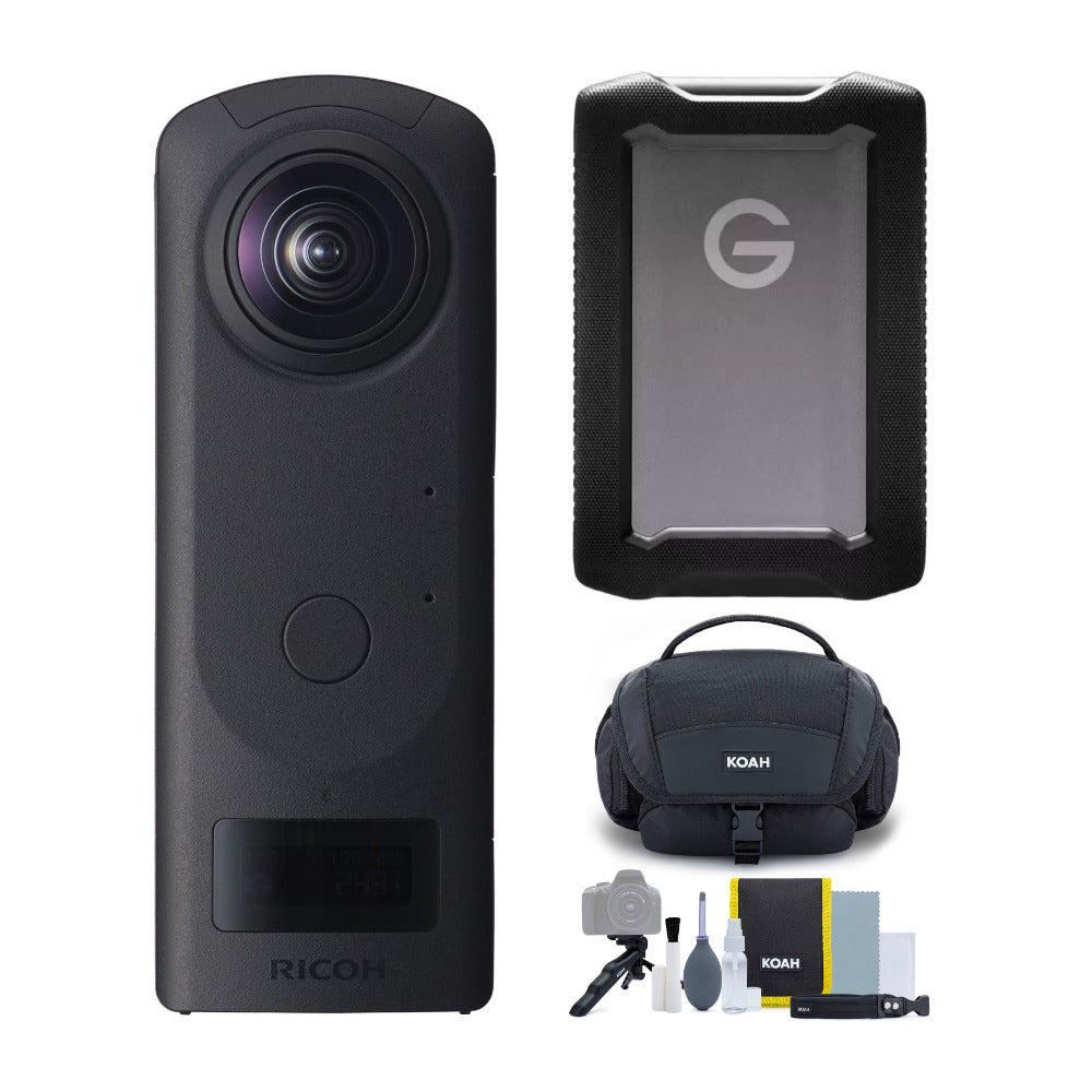 Ricoh THETA Z1 360-Degree Camera with 5 TB Portable Hard Drive, Gadget Bag with Accessory Kit