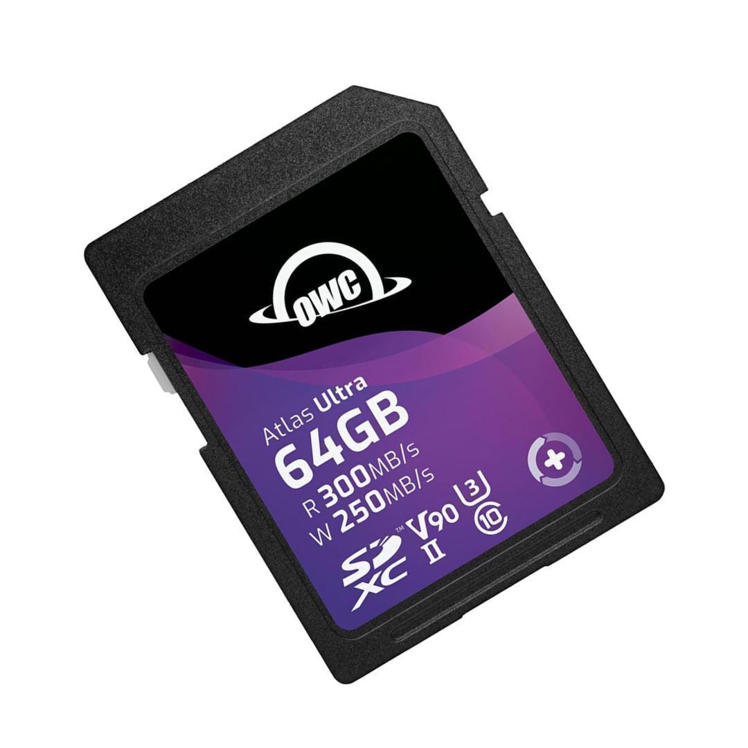 OWC 64GB Atlas Ultra SDXC V90 UHS-II Memory Card for DSLR and Mirrorless Operations