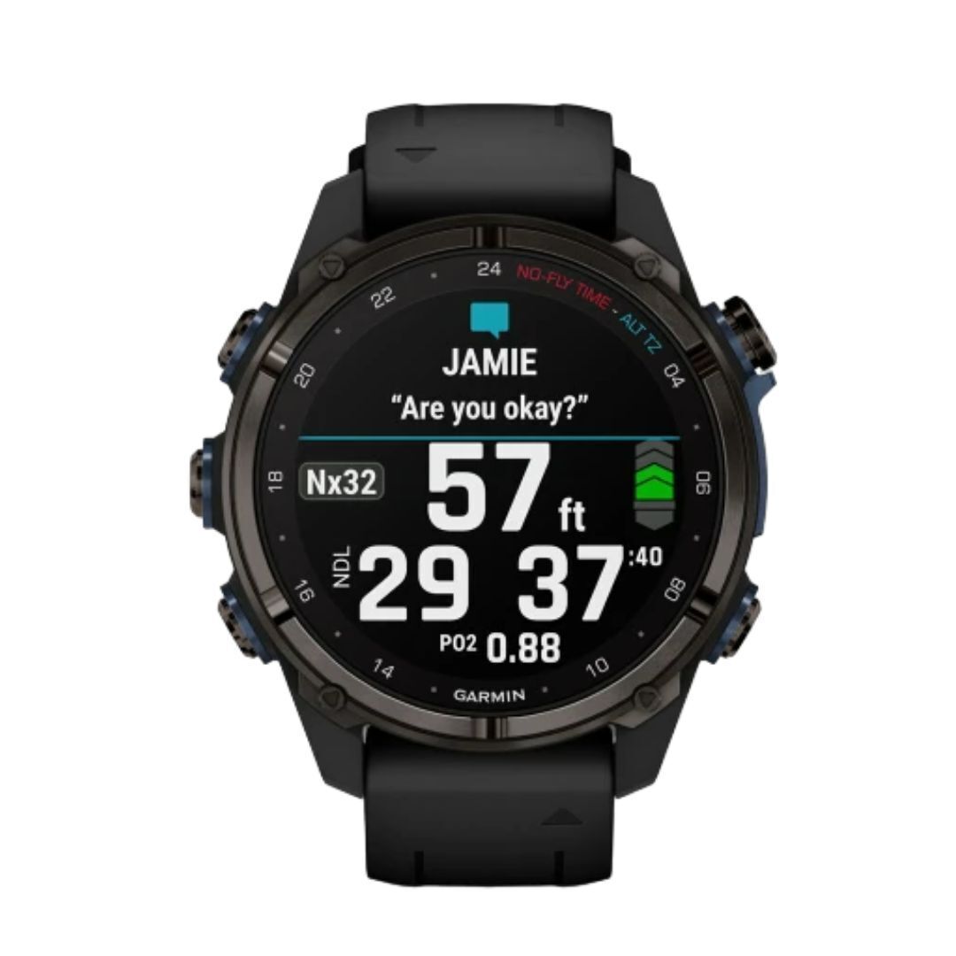 Garmin Descent Mk3i Watch Style-Dive Computer (43mm, Carbon Gray Titanium with Black Silicone Band)