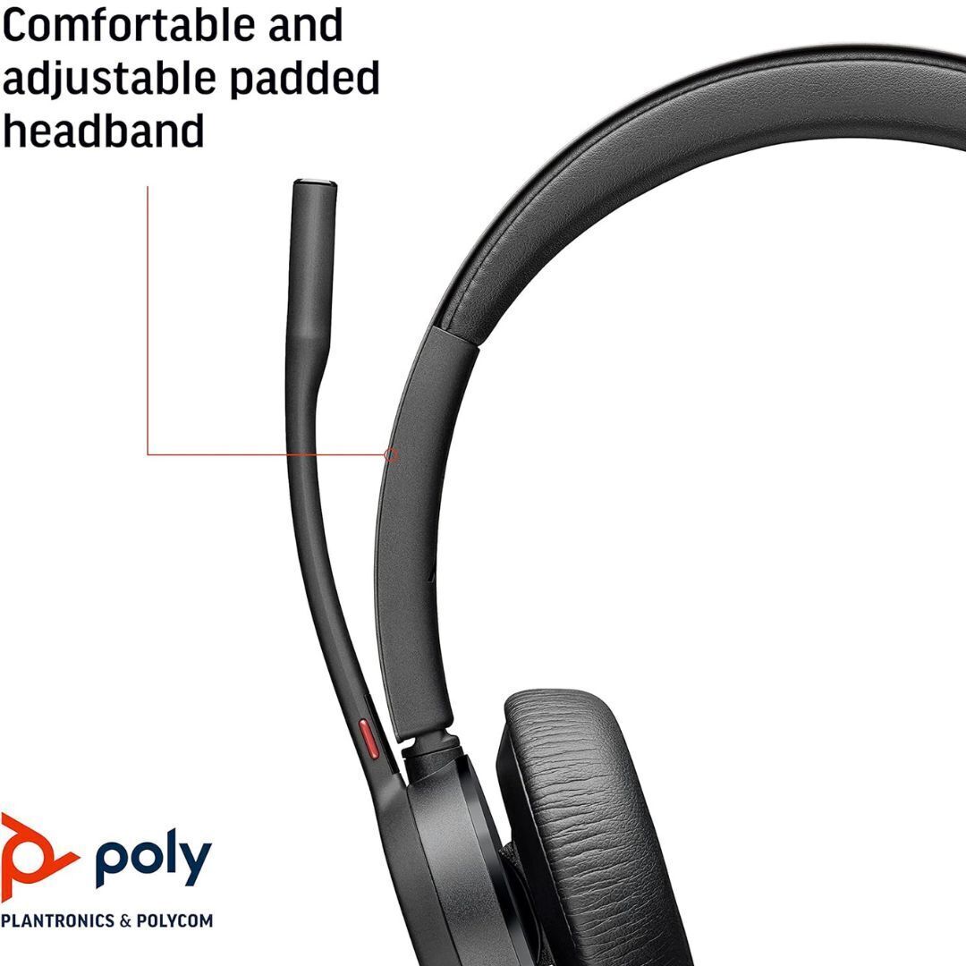Poly Voyager 4320 UC Over-Ear Boom Headset with Bluetooth, Black (Microsoft Teams Certified)