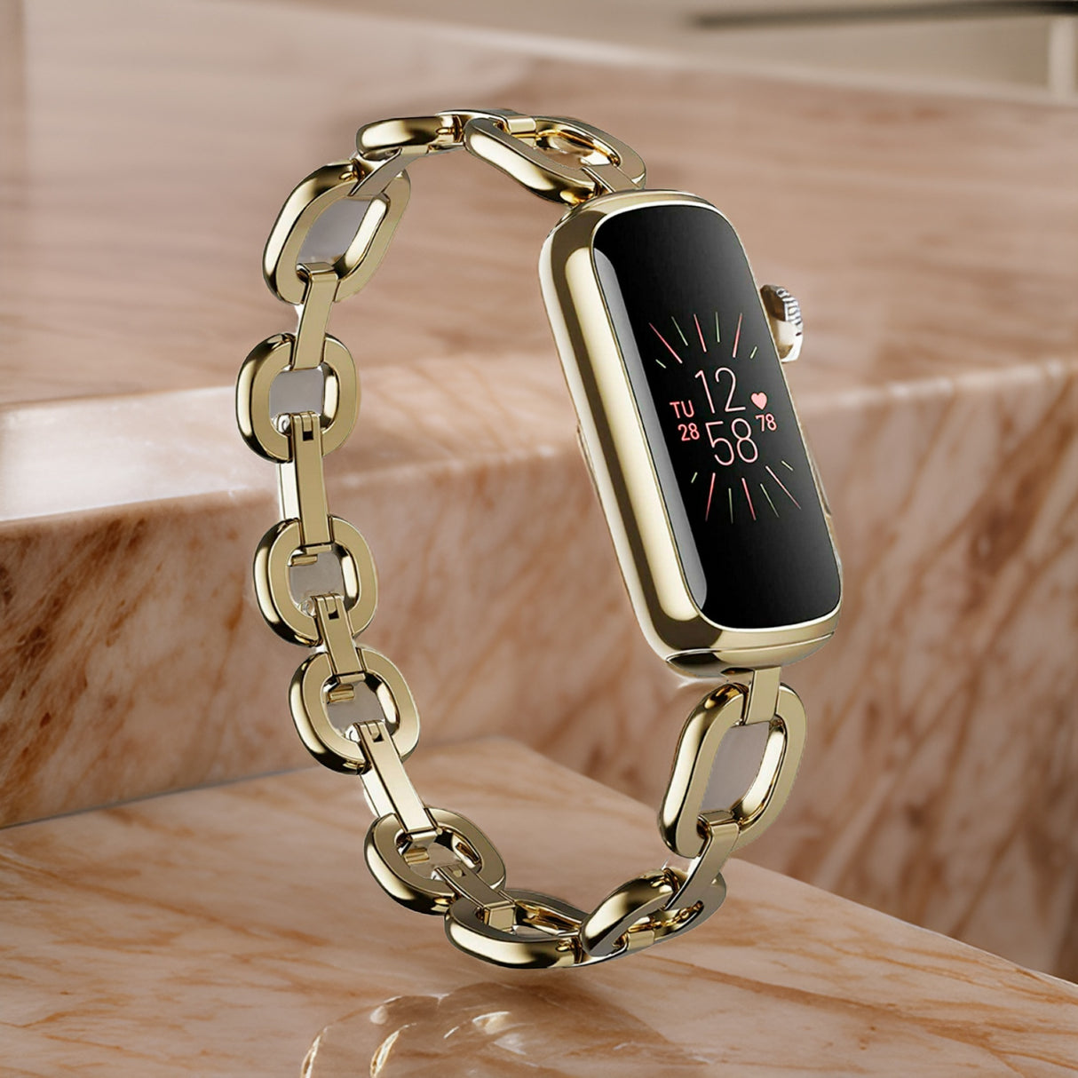 Fitbit Luxe Special Edition Fitness and Wellness Tracker with Gorjana Soft Gold