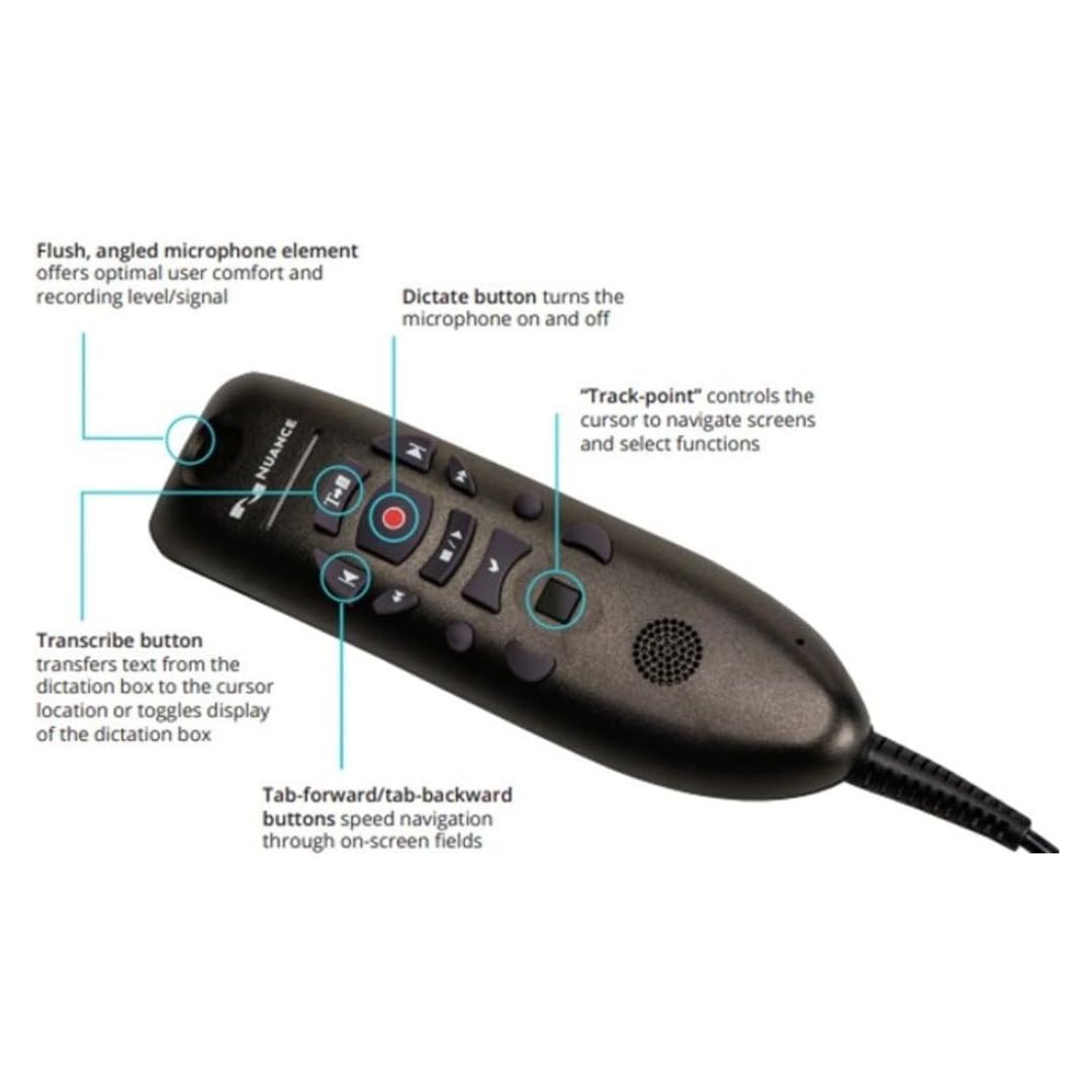 Nuance PowerMic III Unidirectional USB Microphone for Non-Healthcare Dragon with 9 Feet Cord (Black)