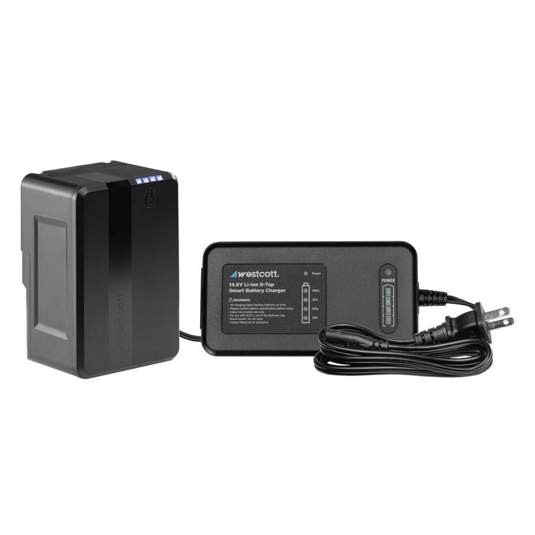 Westcott L60-B Bi-Color LED Video Light (60W) with V-Mount 14.8v Lithium-ion Battery and Charger Kit