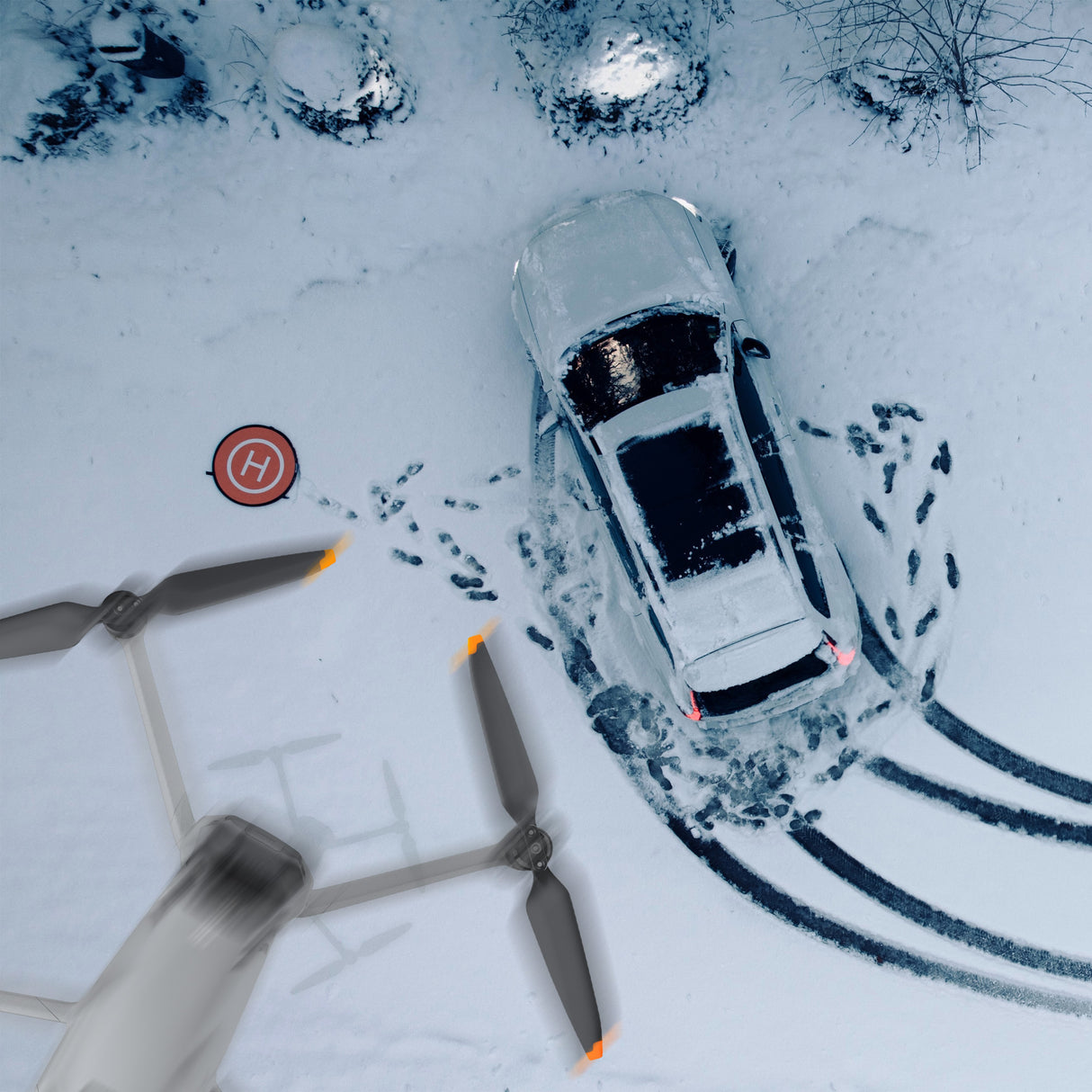 Focus Camera 30 inch Double-Sided Drone Landing Pad with Carrying Case for Universal FPV Quadcopters