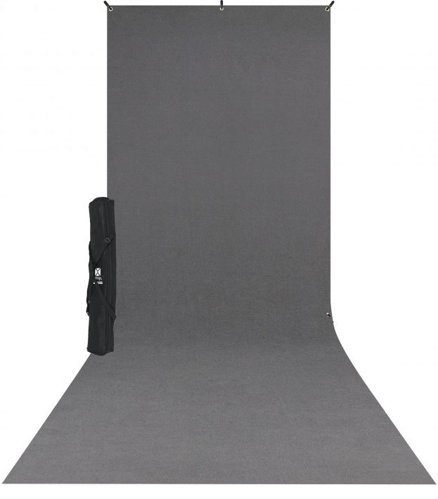 Westcott X-Drop Wrinkle-Resistant Sweep Backdrop Kit (Neutral Gray, 5' x 12') Includes lightweight stand, backdrop, and carry case
