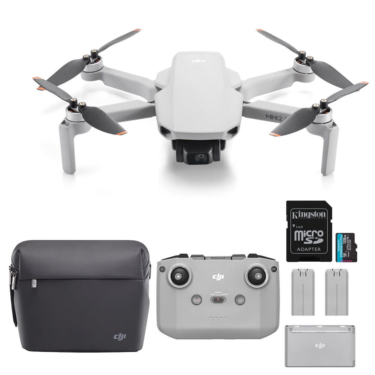 DJI Mini 2 SE Fly More Combo with 64GB Memory Card- Lightweight Mini Camera Drone with 2.7K Video