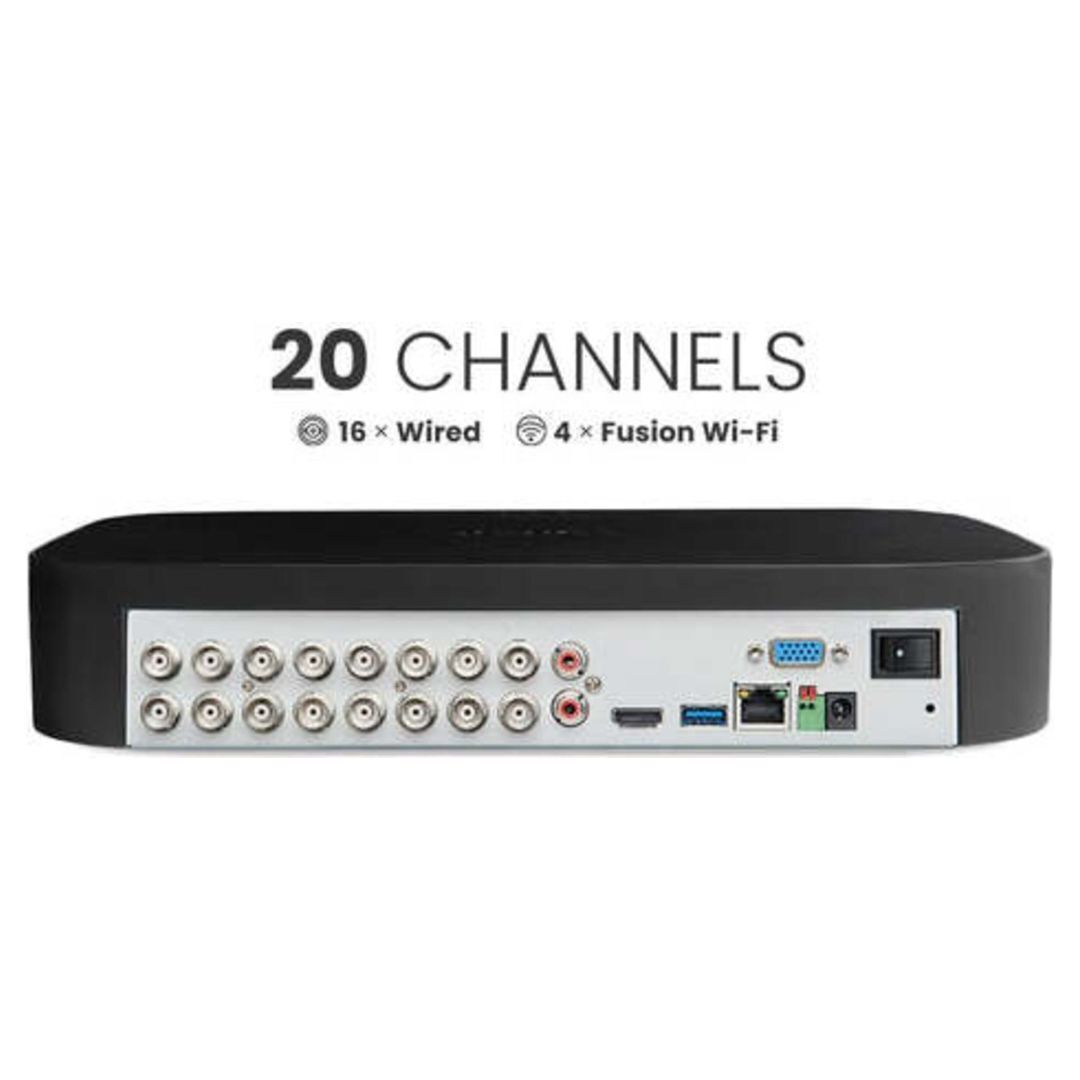Lorex 4K 20 Camera Capable 16 Wired and 4 Fusion Wi-Fi 2TB Wired DVR System with 8 Cameras