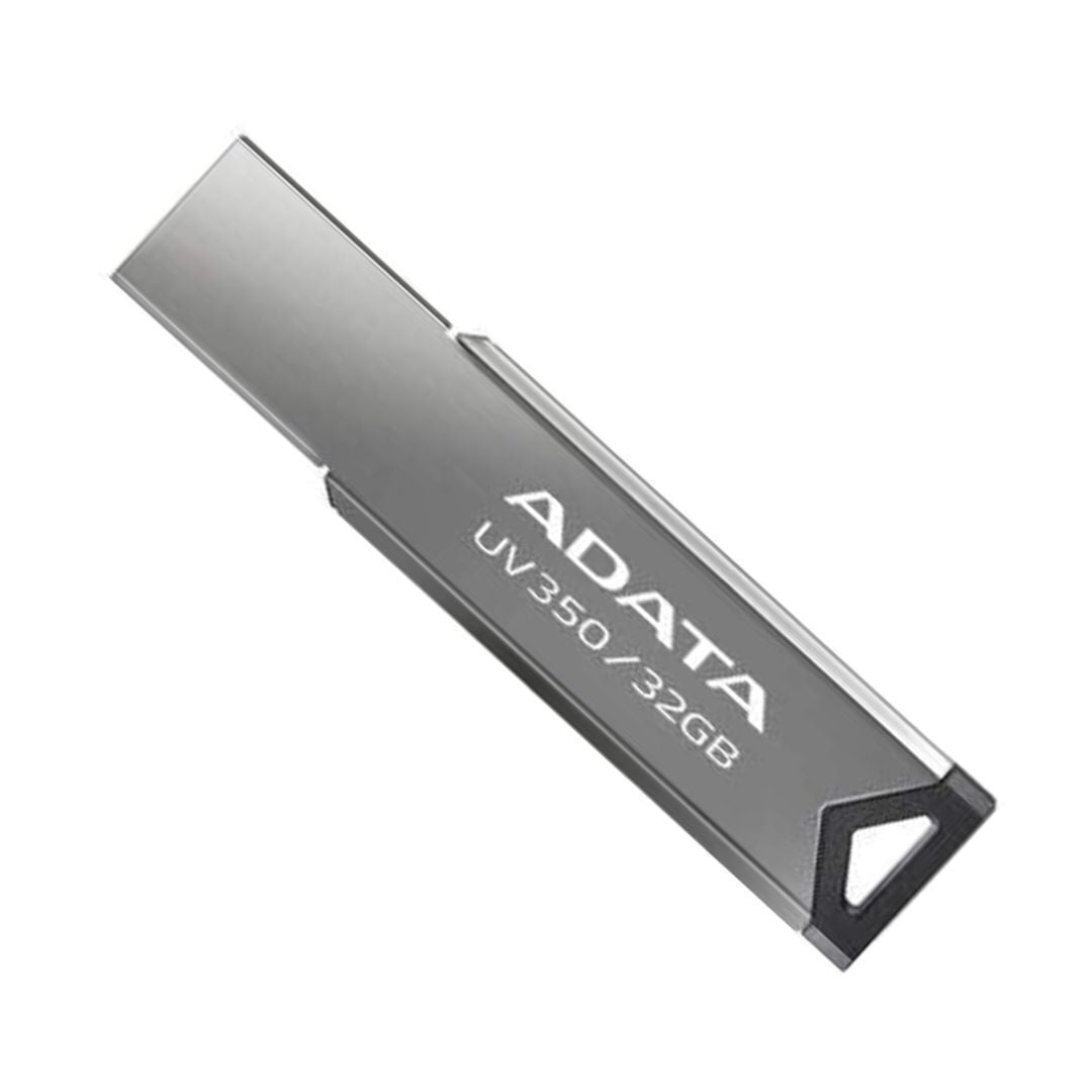 Adata UV350 32GB USB 3.2 Gen 1 Capless Metal Flash Drive with Strap Hole (Black)