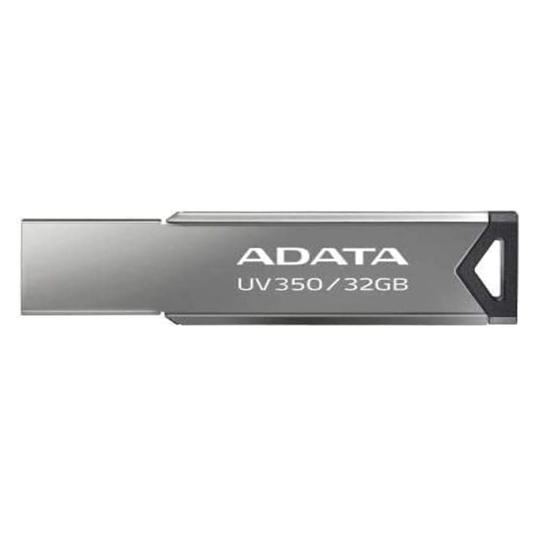 Adata UV350 32GB USB 3.2 Gen 1 Capless Metal Flash Drive with Strap Hole (Black)