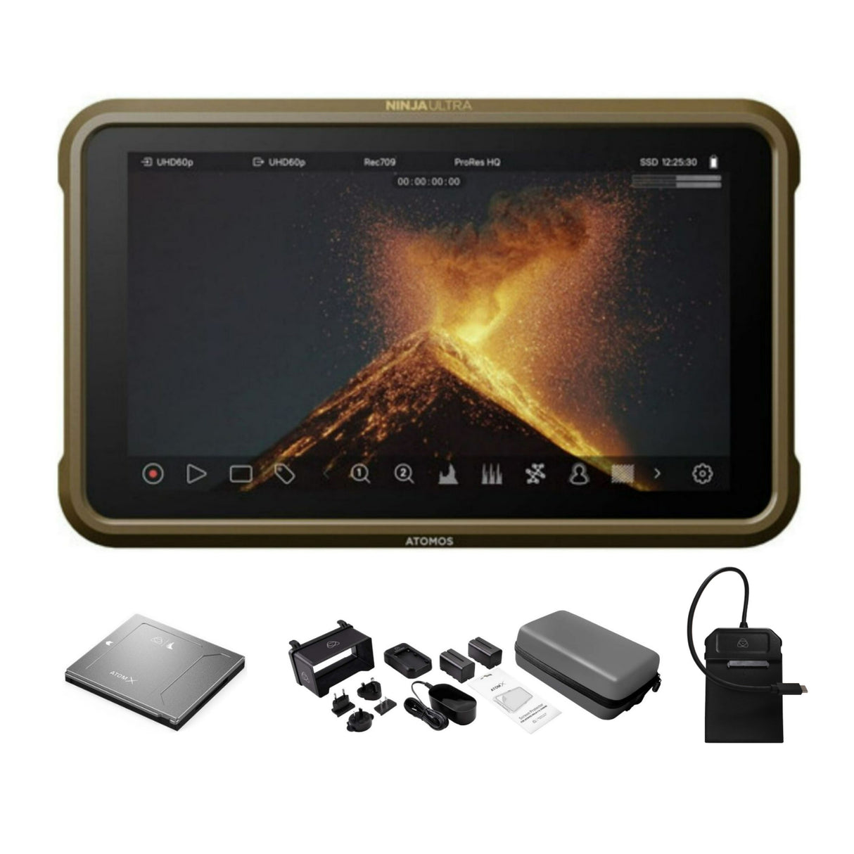 Atomos Ninja Ultra 5-Inch, 1000nit HDR Monitor-Recorder for Mirrorless and Cinematic Cameras Bundle