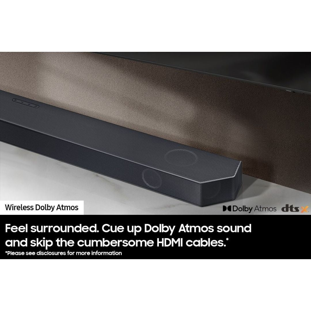Samsung 11.1.4 Channels 656W Wireless Dolby ATMOS Soundbar with 22 Rear Speakers (Titan Black)