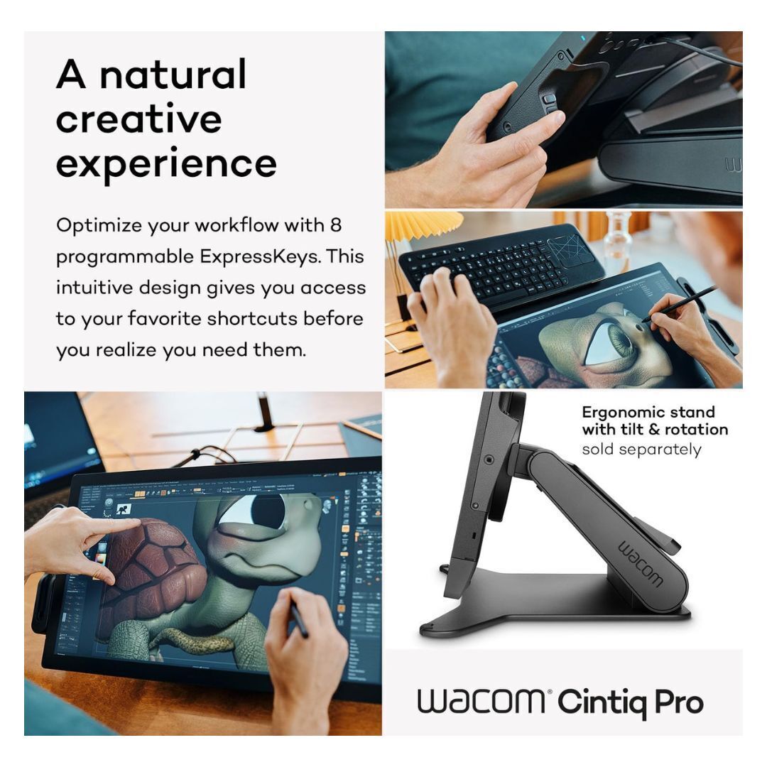 Wacom Cintiq Pro 22 Ultra HD 4K Drawing Tablet with 10-Point Multi-Touch, and Pro Pen 3 (Black)